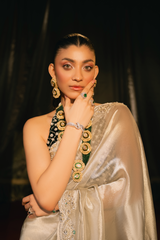 Silver metallic saree