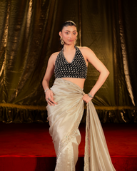 Silver metallic saree