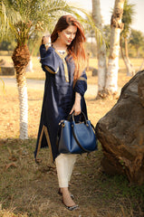 Midnight Sapphire shawl kurta