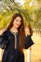 Midnight Sapphire shawl kurta